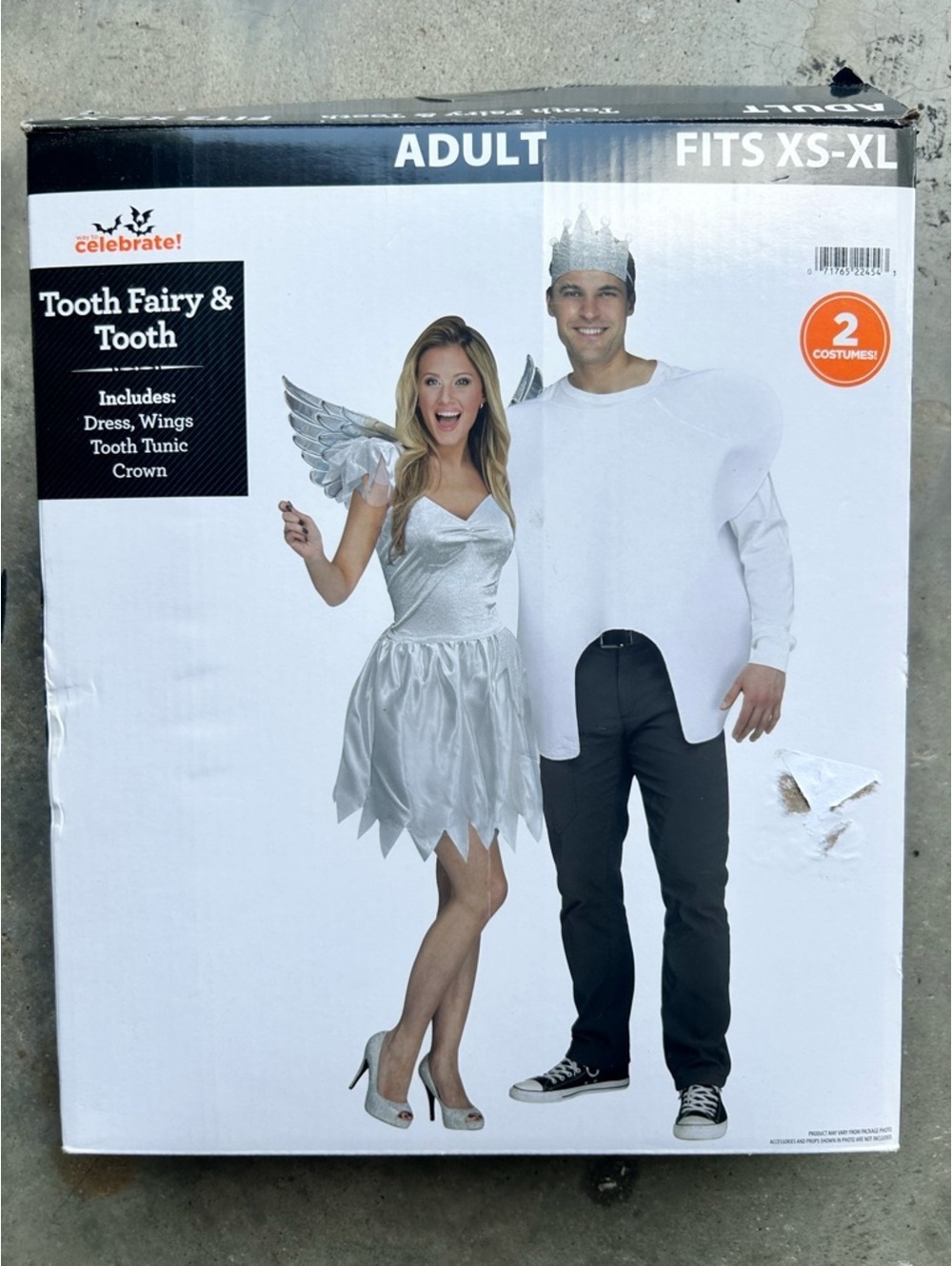 Celebrate! Halloween Tooth Fairy & Tooth Costume Two Costume Set - Silver/White